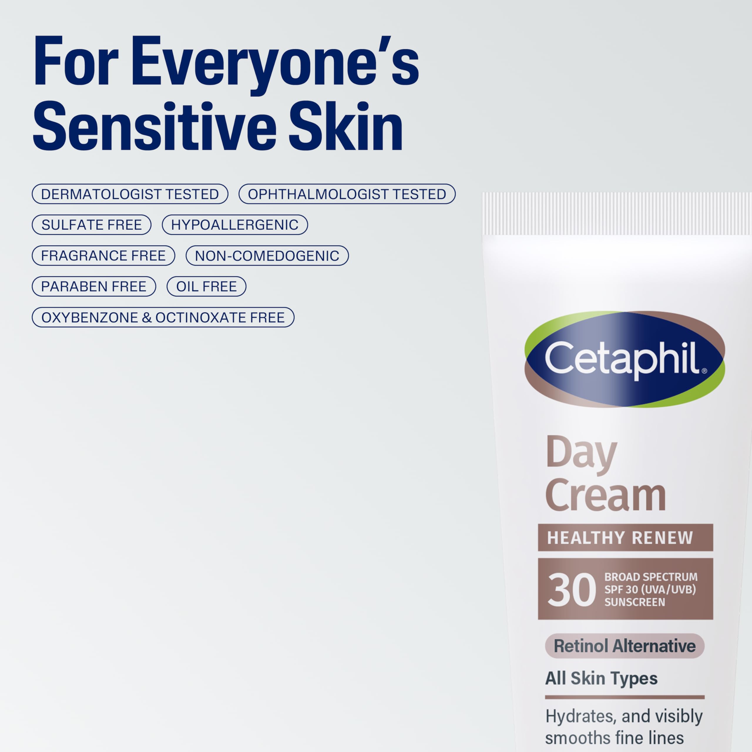 Cetaphil Healthy Renew Day Cream on skin shows quick absorption and hydration