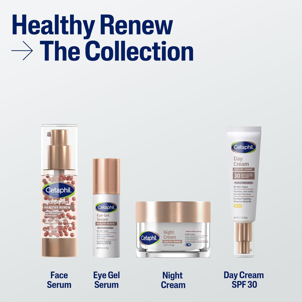 Cetaphil Healthy Renew Night Cream texture rub on skin shows hydration.