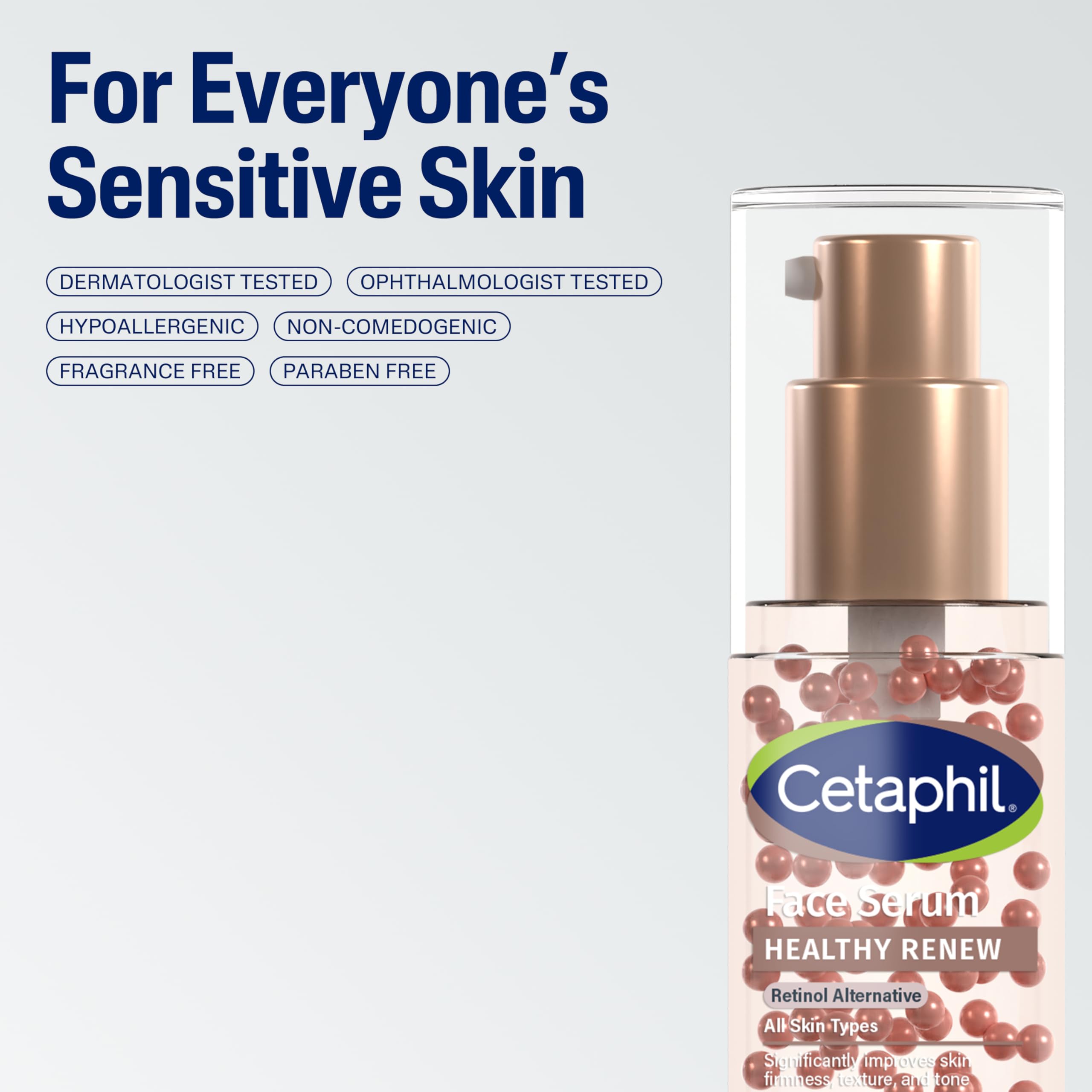 Cetaphil Healthy Renew bottle-packaging captures dermatologist-recommended, gentle skincare messaging.