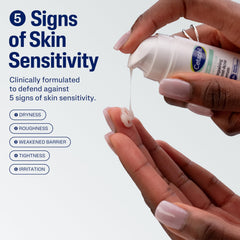 Cetaphil post-acne serum application smooths texture