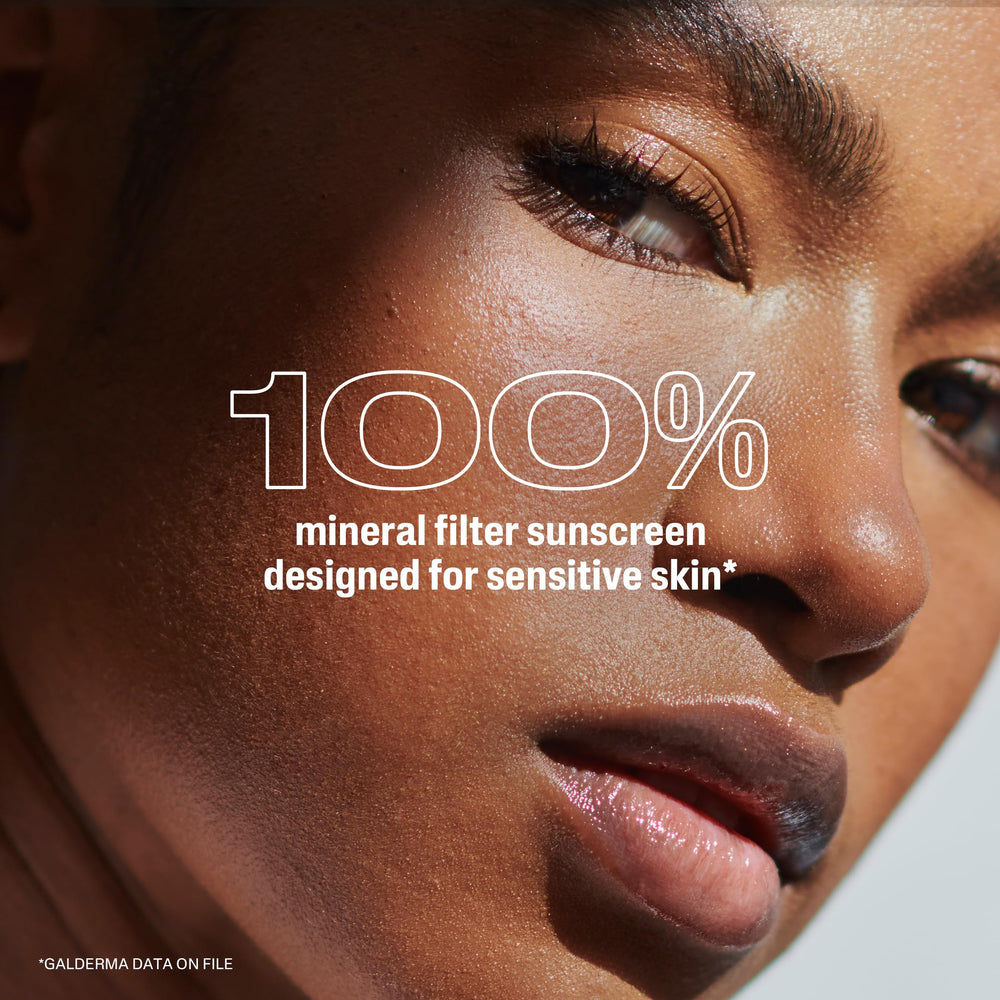 Cetaphil Sheer Mineral sunscreen applied under makeup for a smooth, non-greasy base.