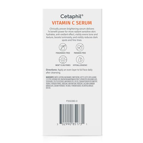 Cetaphil Vitamin C Serum apply pump demonstrates quick absorption and even tone.