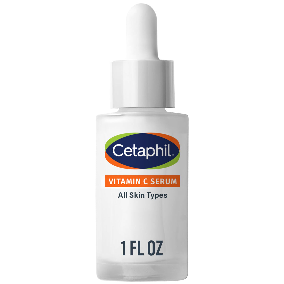 Cetaphil Vitamin C Serum bottle closeup showing hydration and brightening potential.