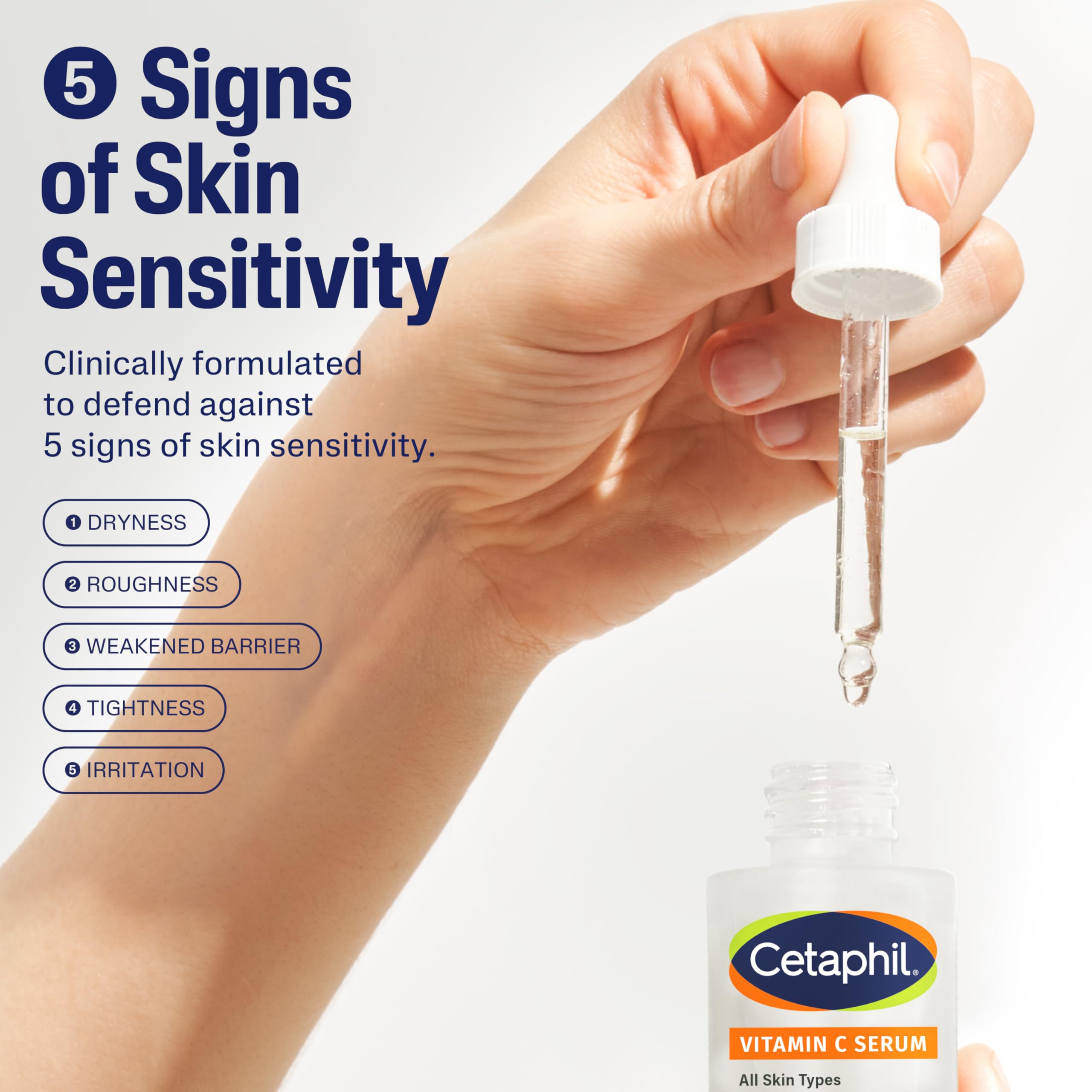 Cetaphil Vitamin C Serum daily routine shot suggests consistent 24-hour hydration.