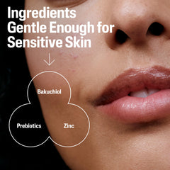 Cetaphil zinc and prebiotics aiding skin barrier close-up