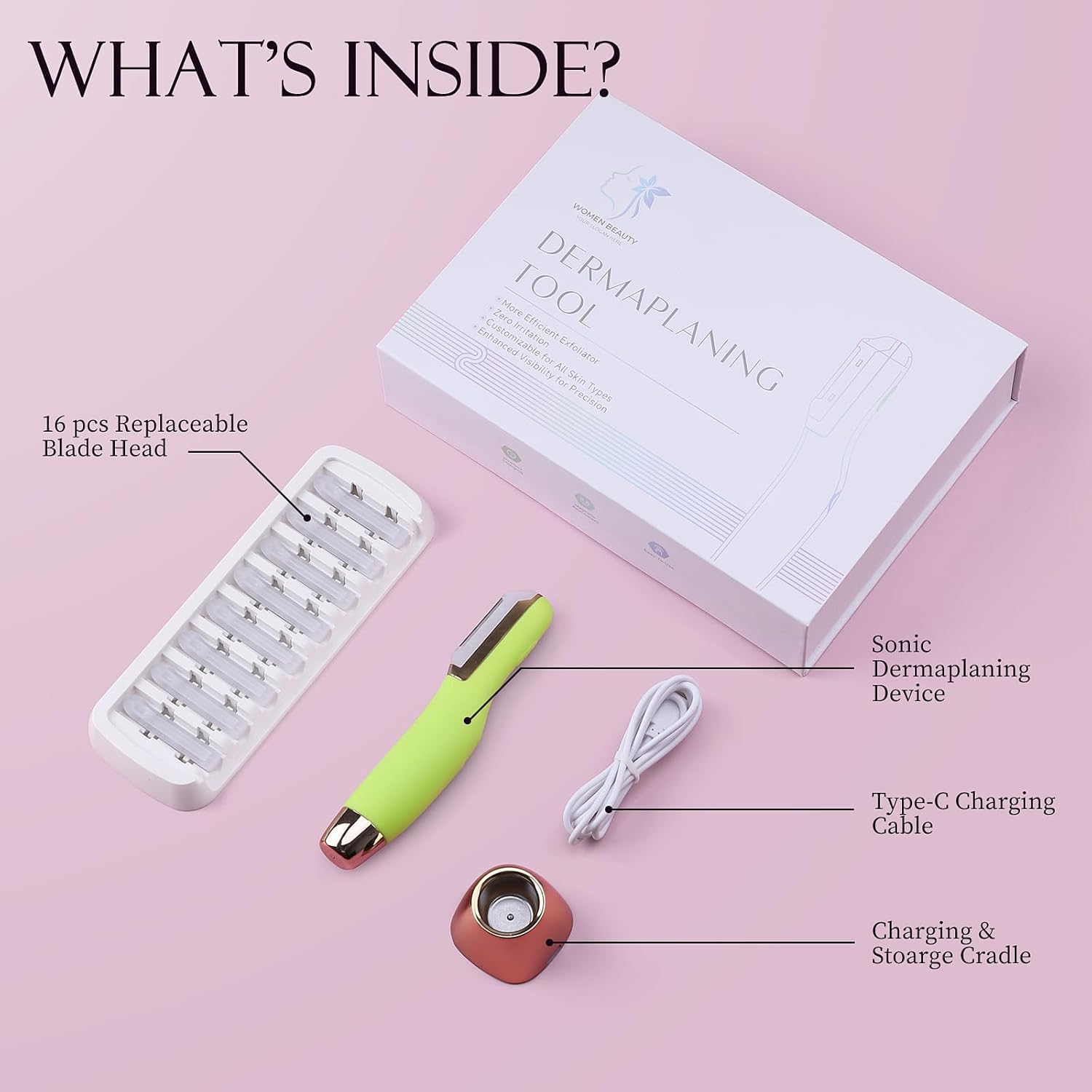 CEVEK Sonic Dermaplane Razor in-use on skin for refreshed makeup prep.