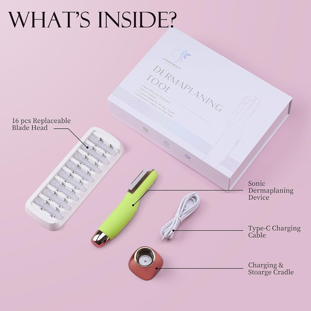 CEVEK Sonic Dermaplane Razor in-use on skin for refreshed makeup prep.