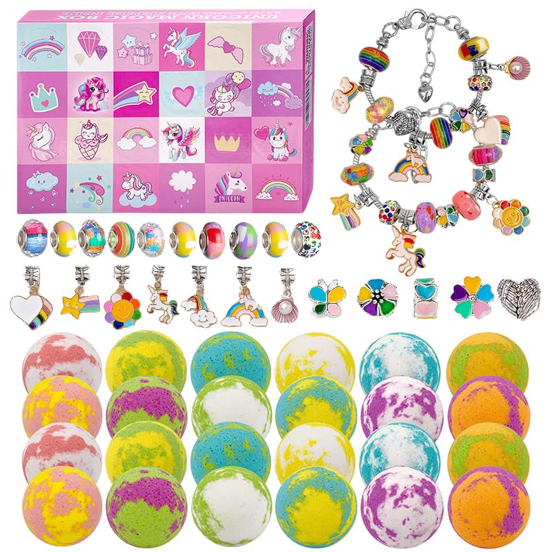 cf natural daily unicorn bath bombs advent calendar cover image—festive countdown gift for kids