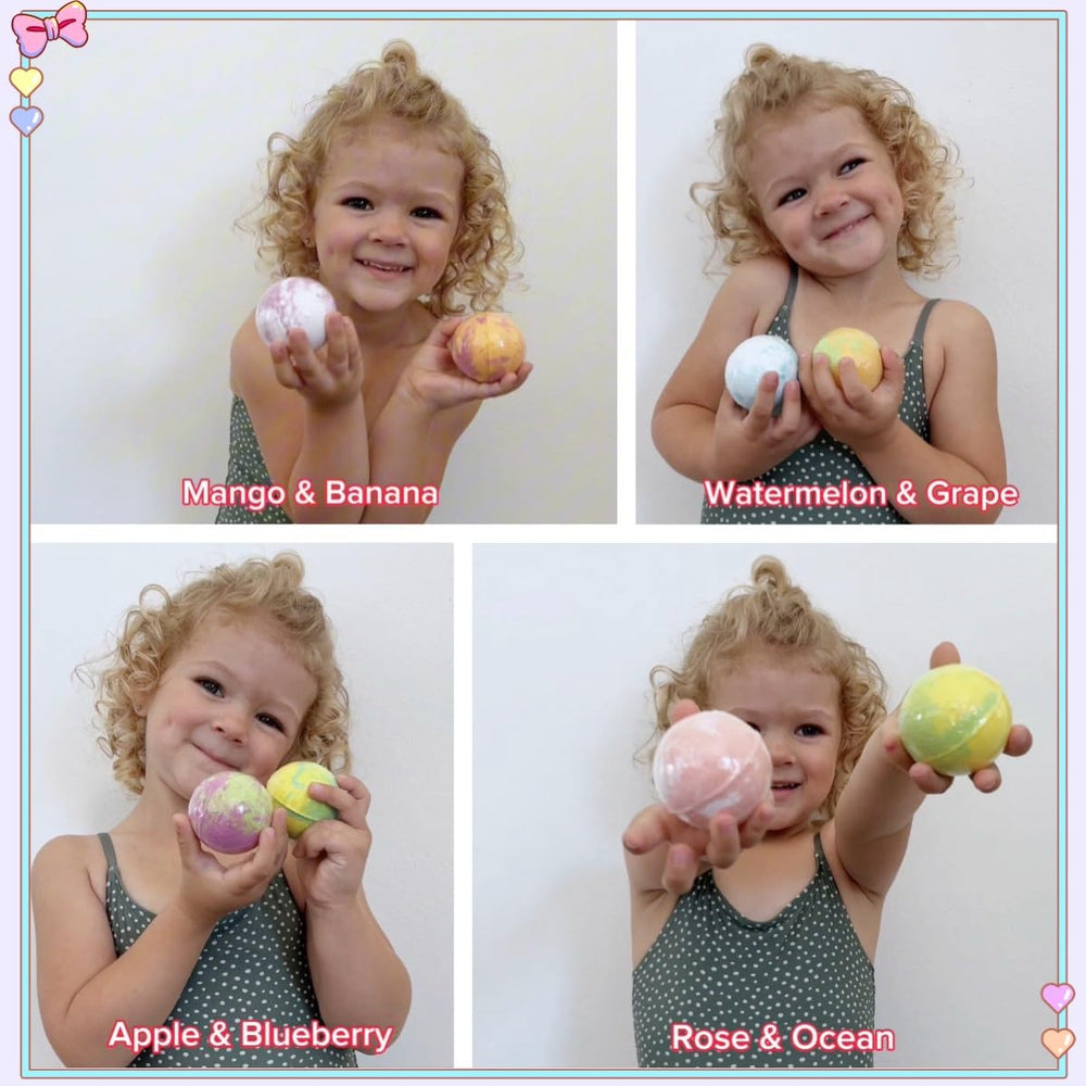 cf natural daily unicorn bath bombs fruity scents orange watermelon image—fun fruity fragrance for kids
