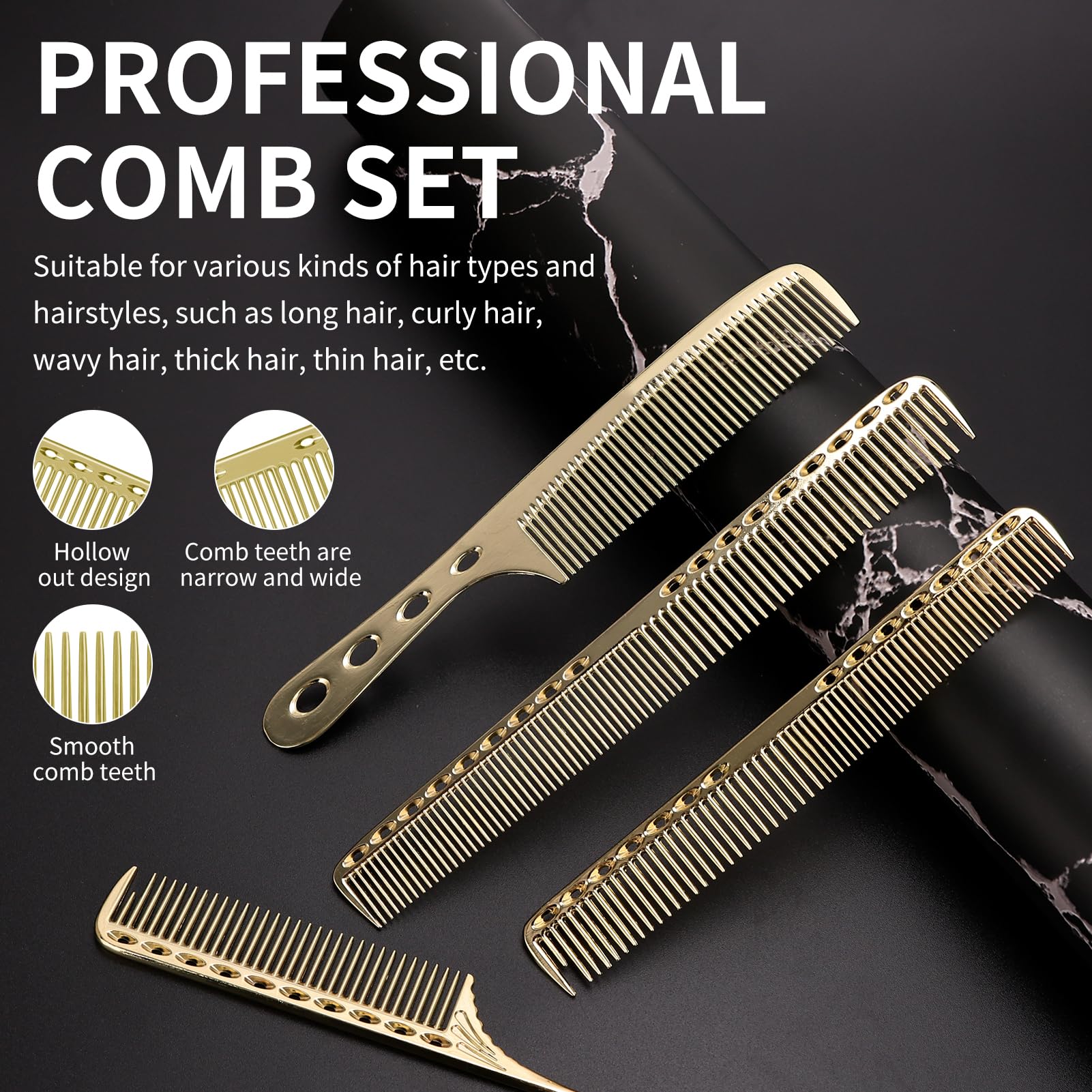 CGBARBER short-styling comb enables quick snips and tidy styling.