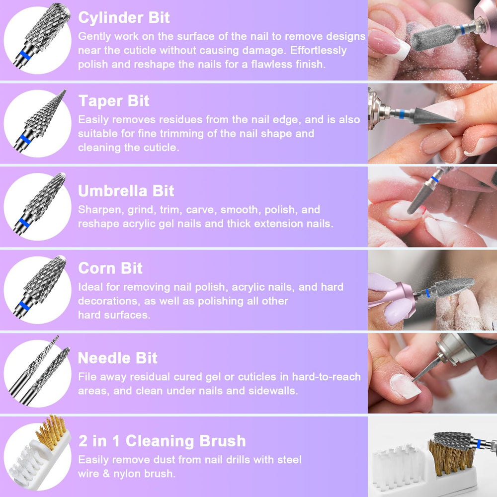 CGBE bit set enables engraving, grinding, polishing, and cuticle cleaning.
