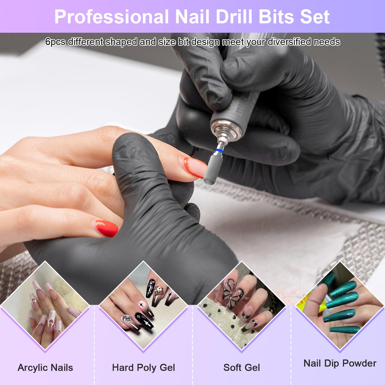 CGBE carbide bits designed for natural and artificial nails with efficient cooling.