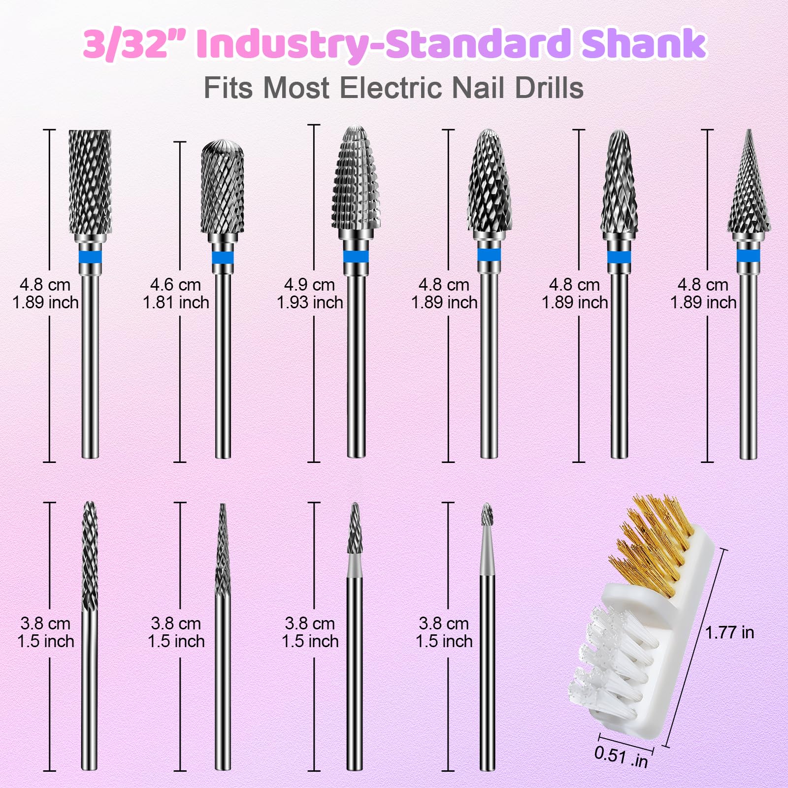 CGBE cleaning brush included—keeps drill bits clean for repeated use.
