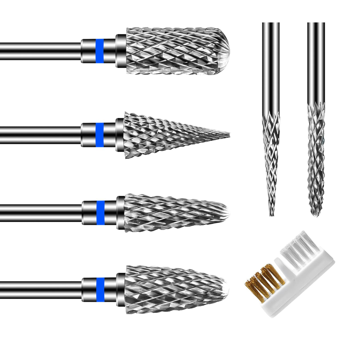 CGBE Nail Drill Bits 6-piece set in case showing professional manicure versatility.