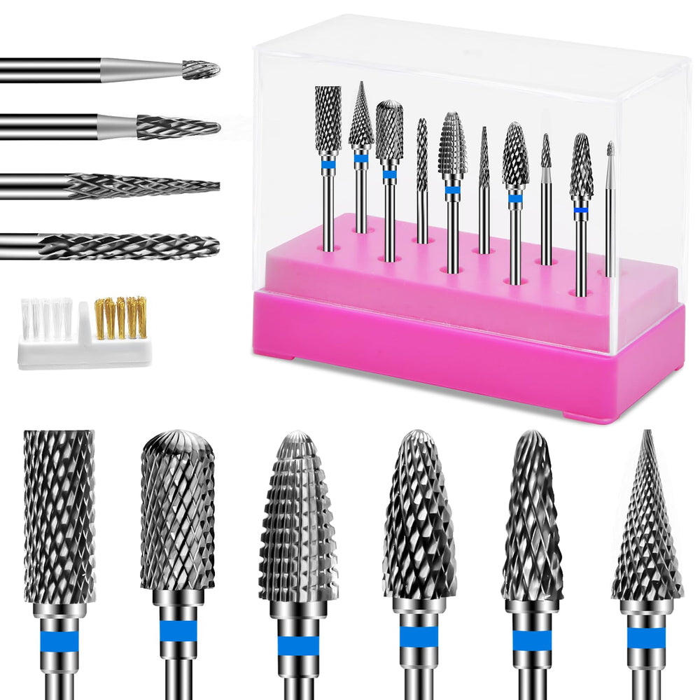 CGBE nail drill bits set 10pcs—compact kit for versatile at-home or salon use.