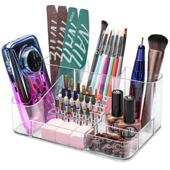 CGBE Nail Drill Holder with 28 holes keeps drill bits neatly organized for quick access.