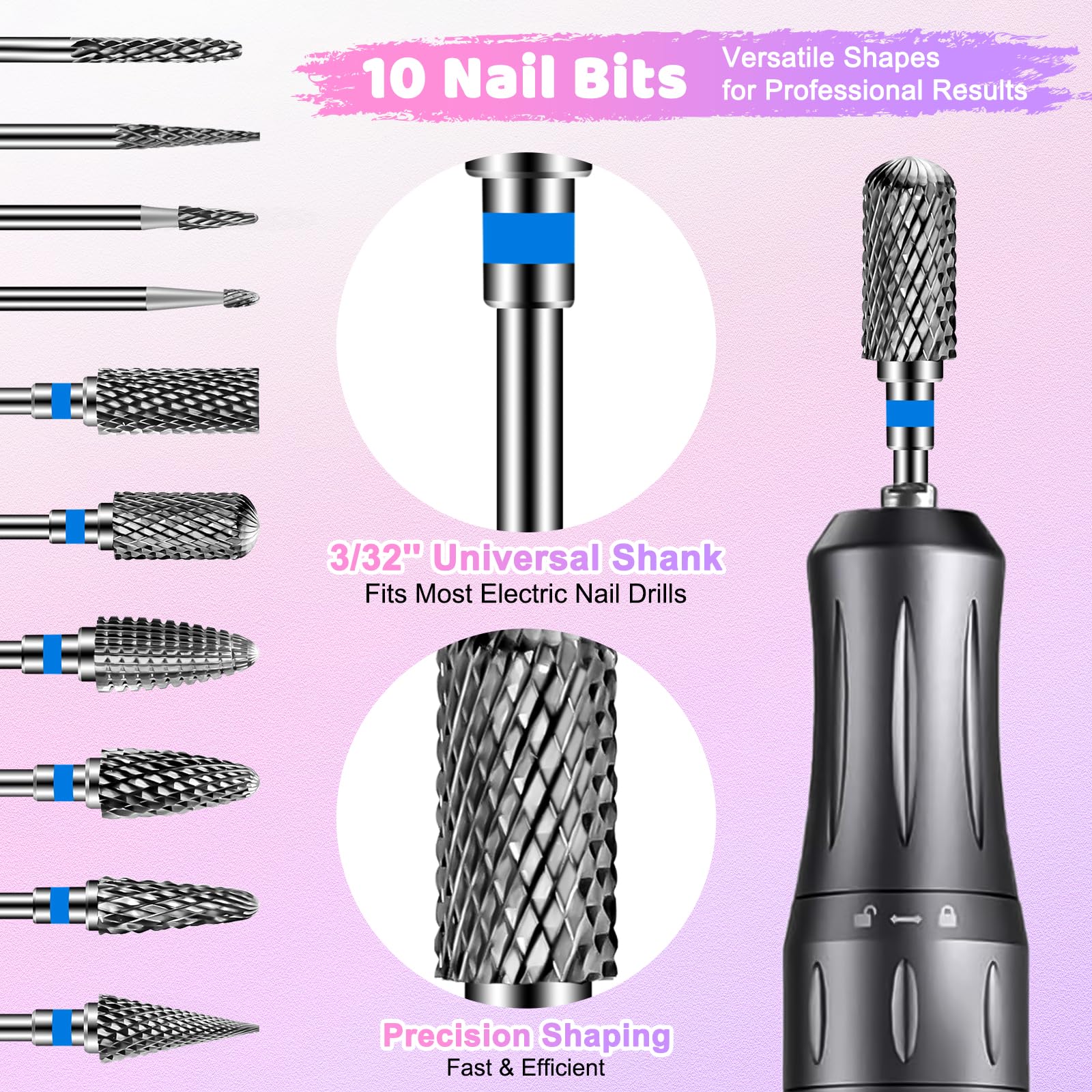 CGBE tungsten carbide nail bits closeup—hardwearing bit for long-lasting professional results.