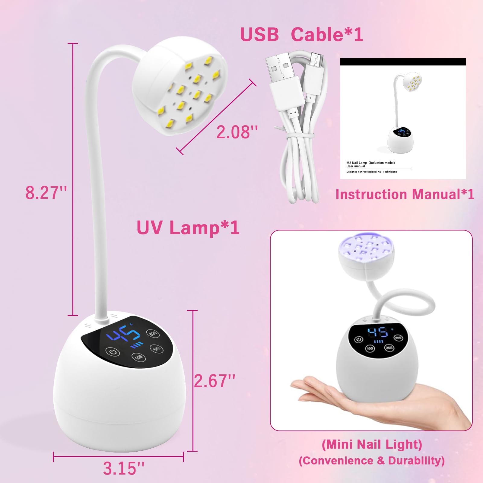 CGBE UV LED Nail Lamp four timers setup supports flexible curing durations