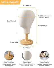 CHADWICK wig head stand wood base delivers durable wobble-free stability in stores.