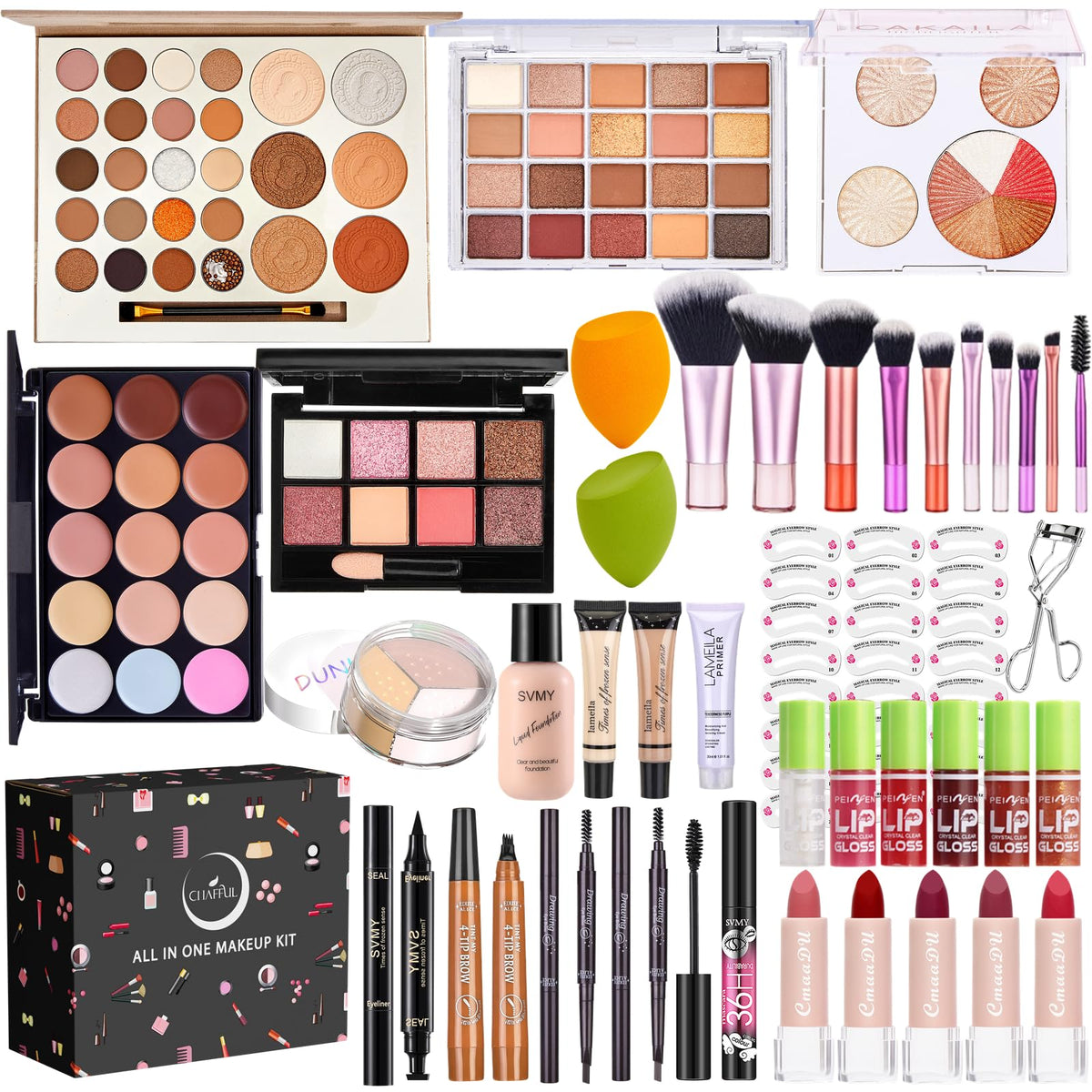 CHAFFUL All-in-One makeup kit face foundation for smooth, even daytime coverage.