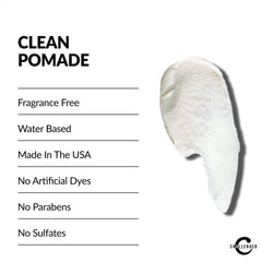 Challenger fragrance-free cream pomade texture swatch demonstrates matte finish without shine.