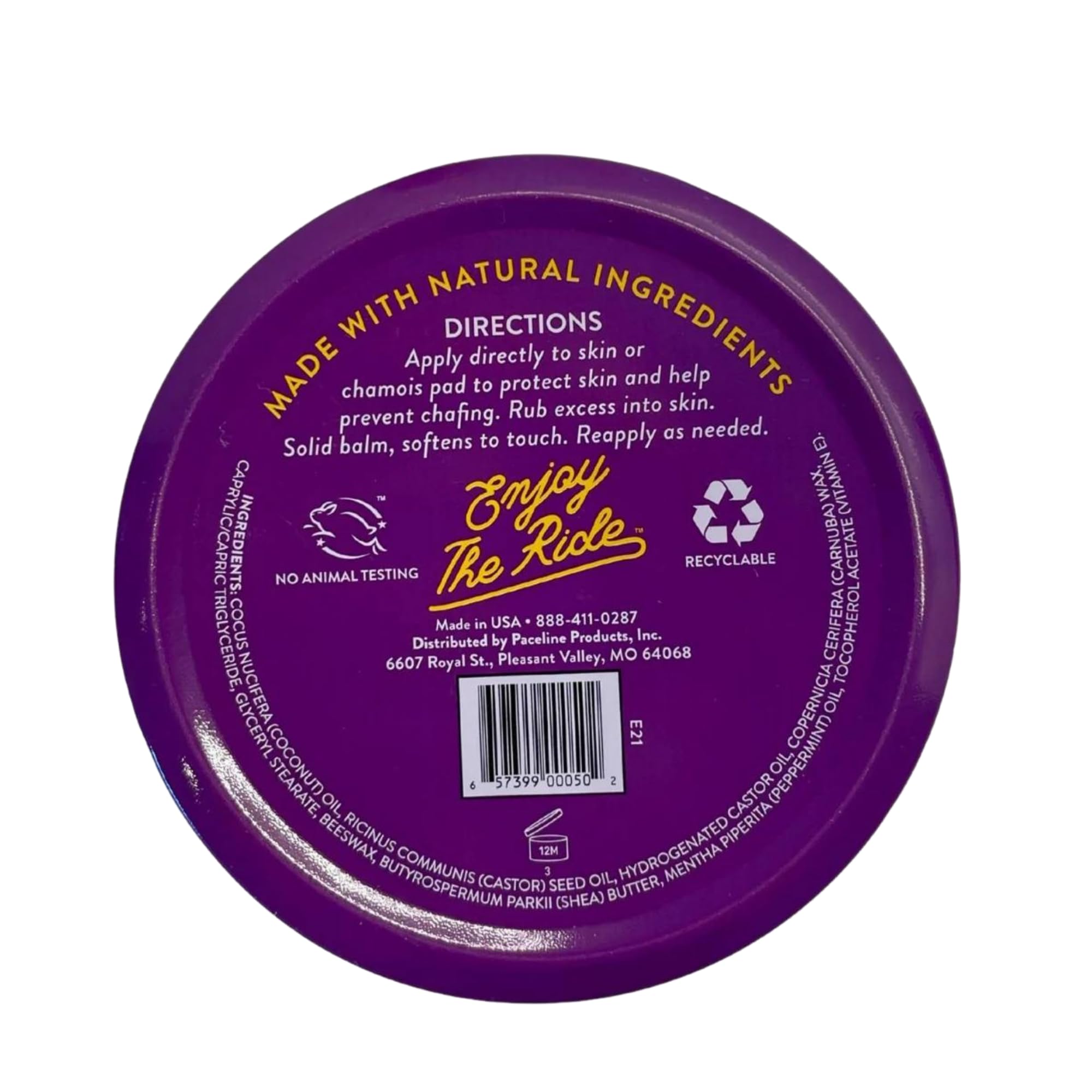 Chamois Butt'r Ultra aluminum tin packaging emphasizes eco-friendly design.