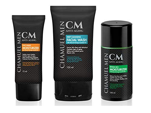 CHAMUEL MEN hypoallergenic-formula-safe-for-sensitive-skin closeup conveys gentle daily care.