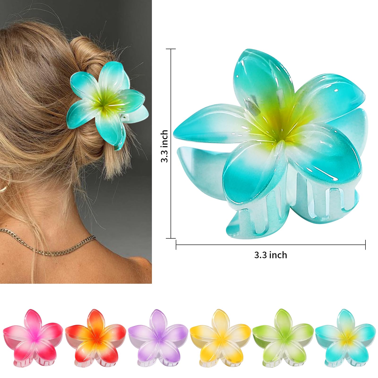 CHANDAT Colorful flower clips in six colors for versatile outfit matching.