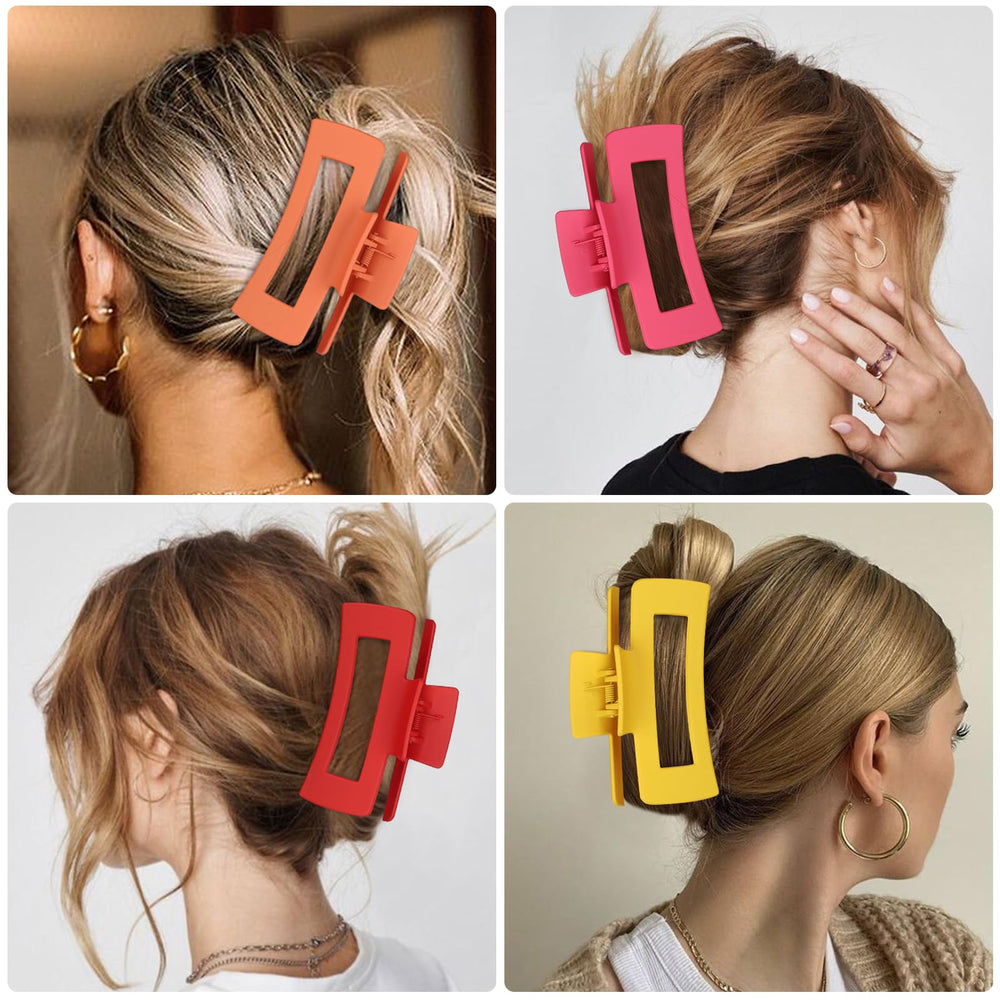CHANDAT Dopamine 4.1-inch klein blue rectangle hair clip pairs color with secure clipping.