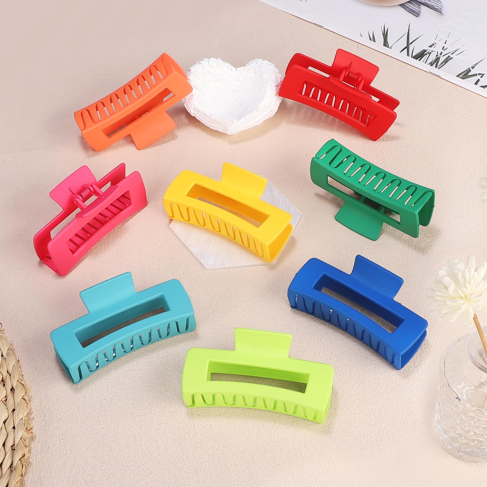 CHANDAT Dopamine 4.1-inch orange rectangle hair clip adds bold color with reliable grip.