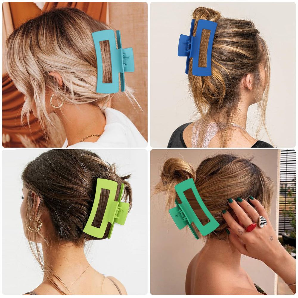 CHANDAT Dopamine 4.1-inch wasabi green rectangle hair clip secures thick hair while styling.