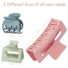 CHANDAT large blue rectangle clip in action securing thick hair for daily wear
