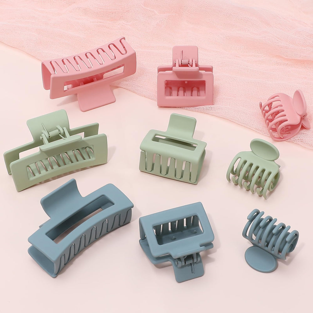 CHANDAT large green rectangle clip in action securing thick hair for daily wear