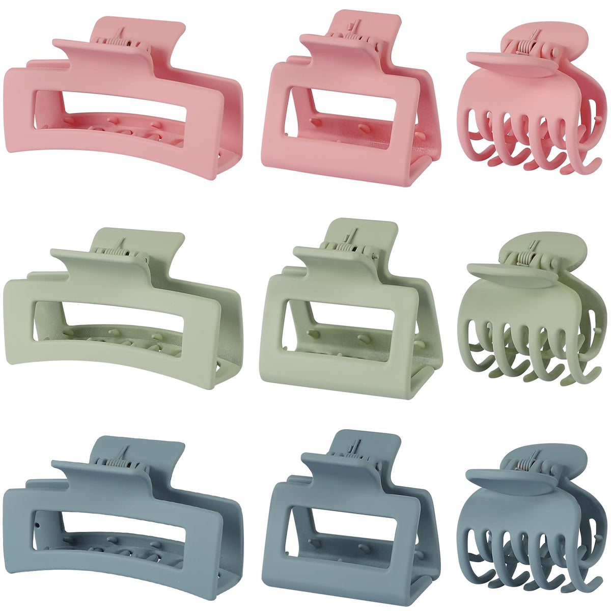 CHANDAT large pink rectangle clip in action securing thick hair for daily wear