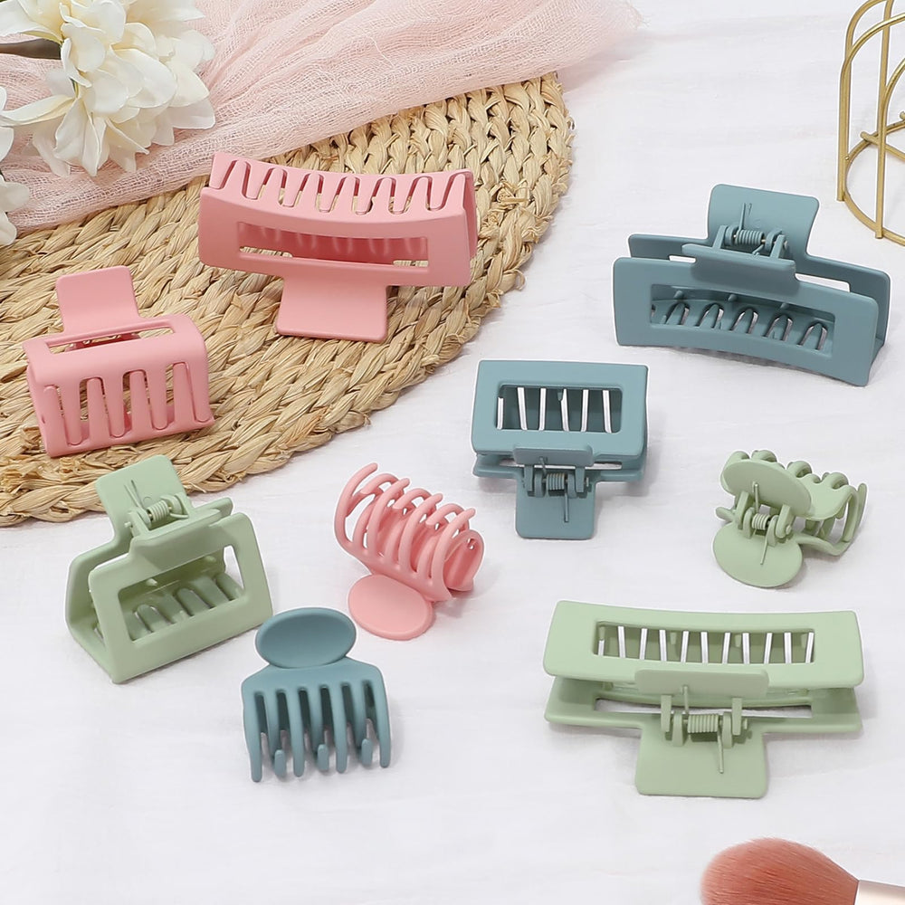 CHANDAT green 2-inch square clip styling a sleek thin-hair updo