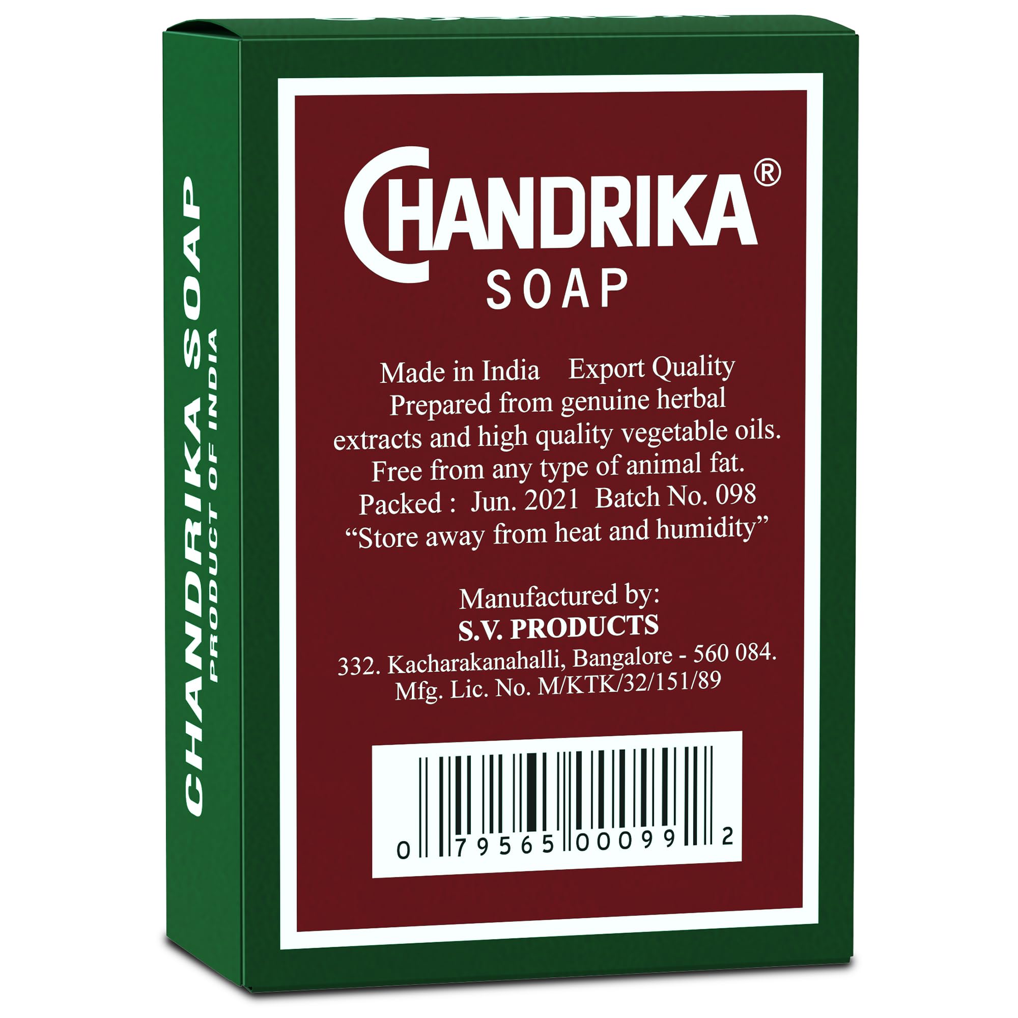 Chandrika ingredients with herbs and oils, authentic Ayurvedic blend.