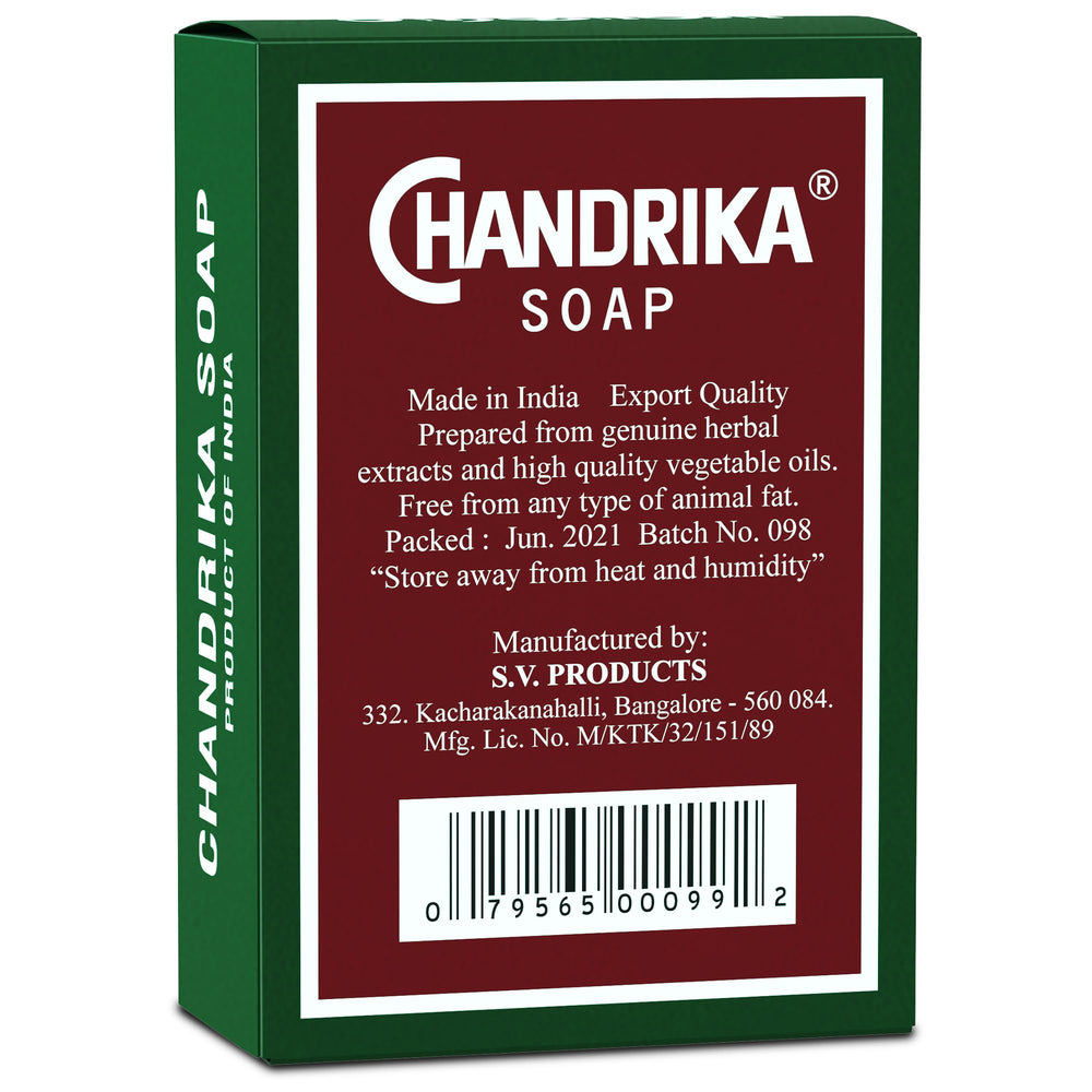 Chandrika ingredients with herbs and oils, authentic Ayurvedic blend.