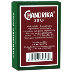Chandrika ingredients with herbs and oils, authentic Ayurvedic blend.