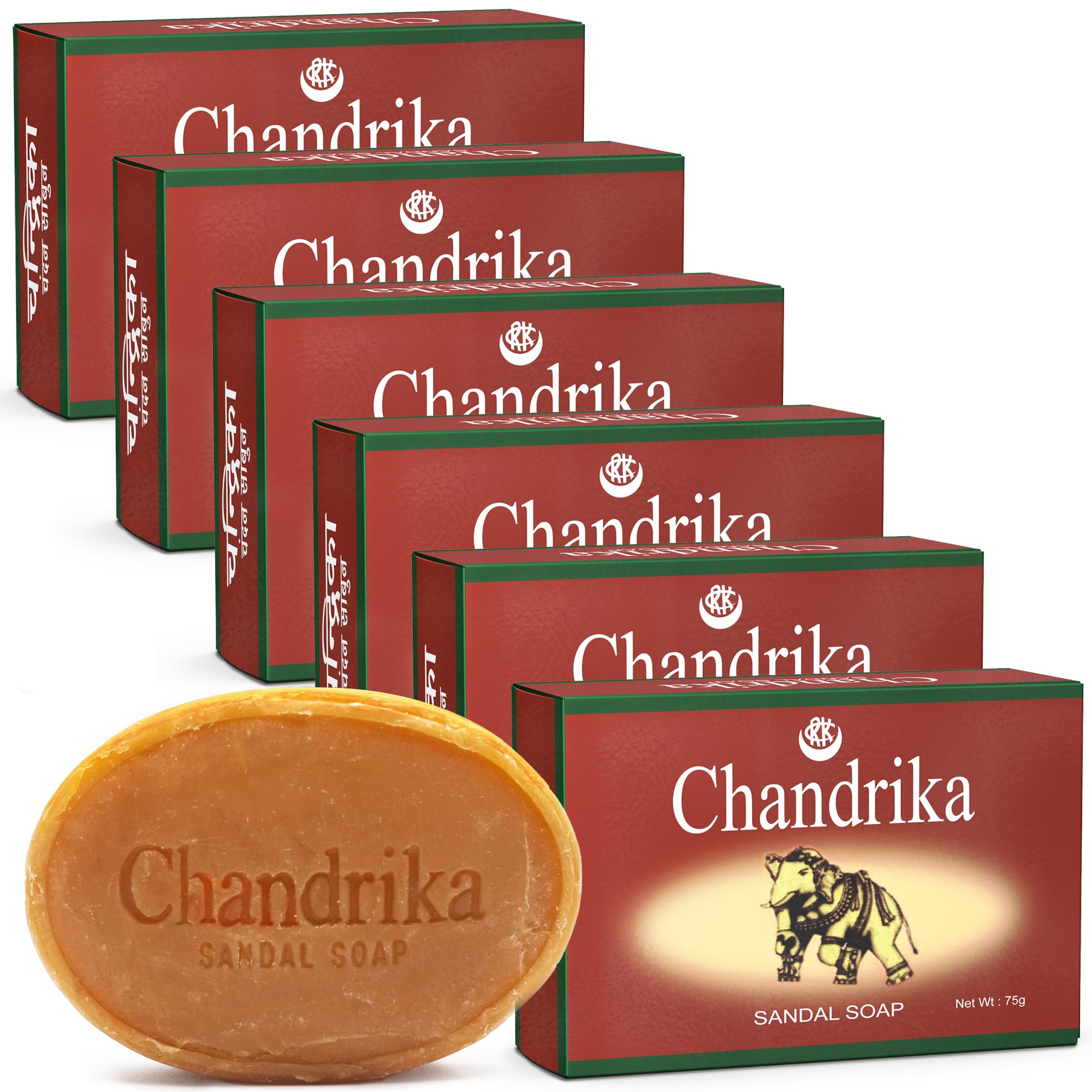 Chandrika Sandal Soap packaging displays a natural, eco-friendly bar for daily cleansing.