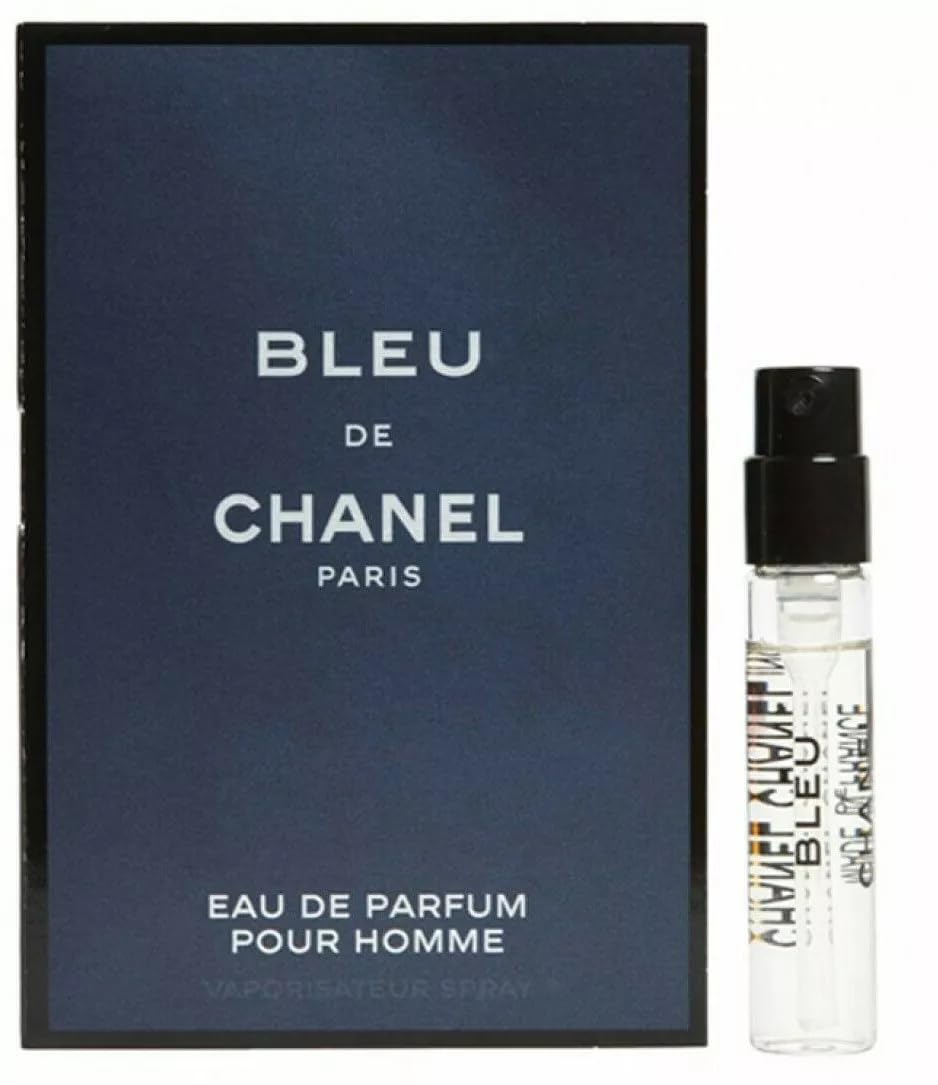 Chanel Bleu De Chanel spray vial 1.5ml, travel-friendly fragrance sampler.