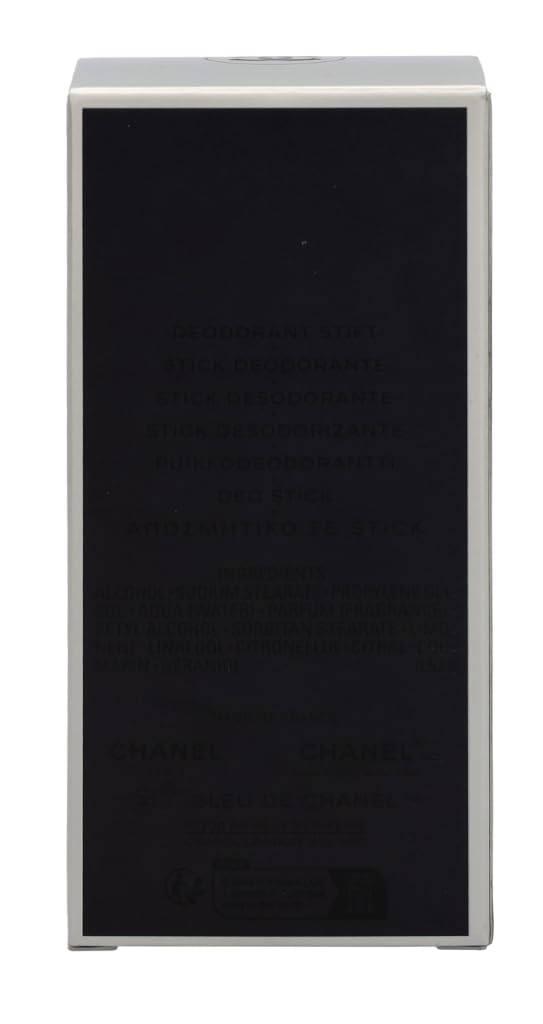 CHANEL Bleu De CHANEL deodorant stick box front displays premium branding.