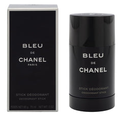 CHANEL Bleu De CHANEL deodorant stick packaging showcases sleek design and lasting convenience.