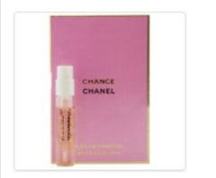 Chanel Chance EDP mini vial on card for travel fragrance touch-ups.