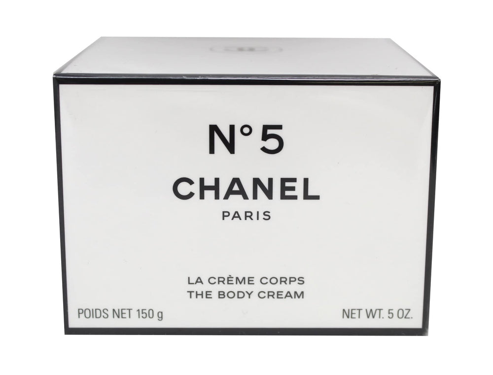 CHANEL N°5 Body Cream packshot shows rich texture for lasting moisture.