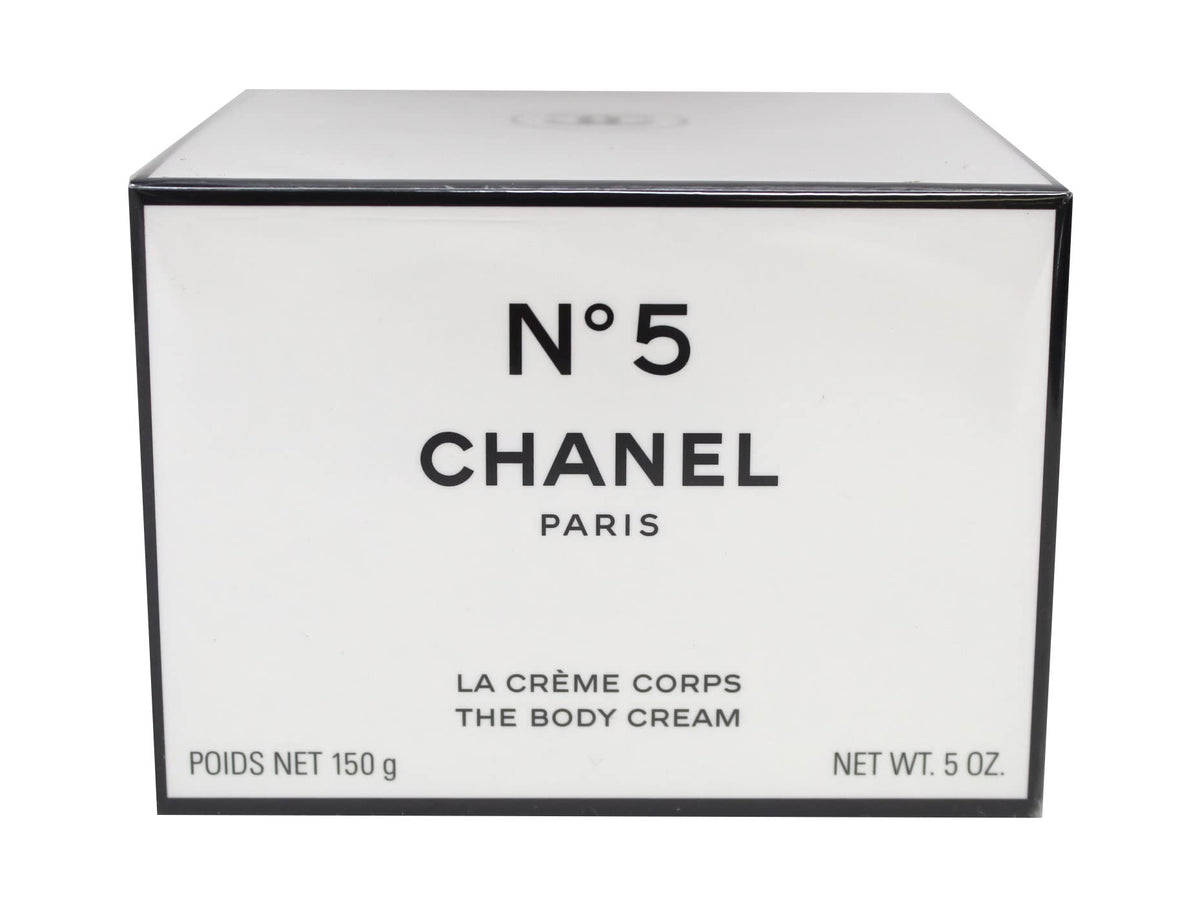 CHANEL N°5 Body Cream packshot shows rich texture for lasting moisture.