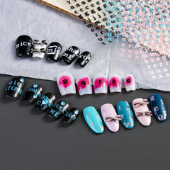 CHANGAR letter nail stickers in six colors for versatile designs.