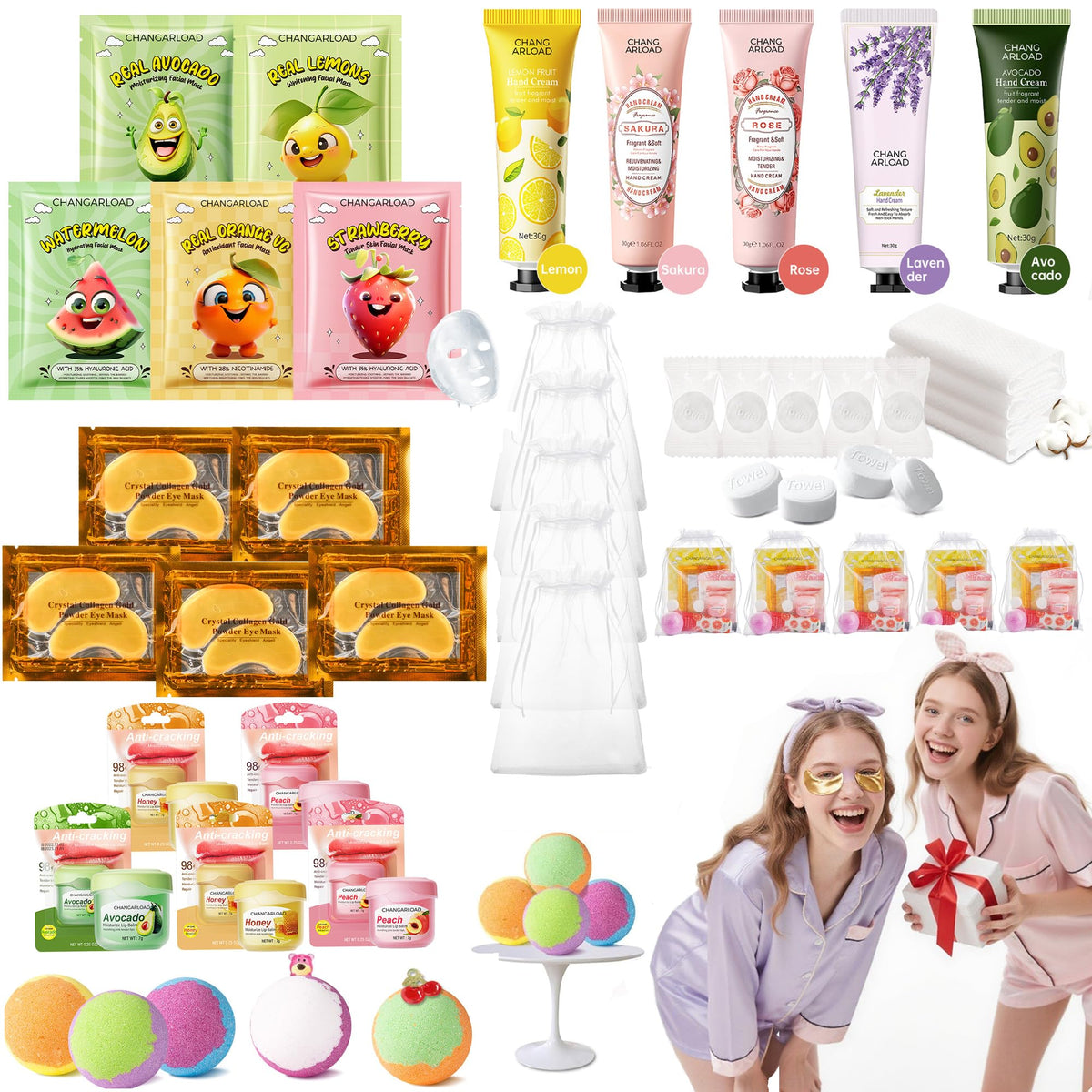 CHANGARLOAD 35-piece spa set box showcases gift-ready packaging for at-home spa days.
