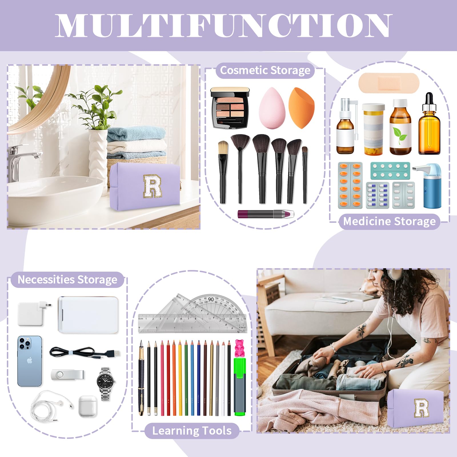 ChaoGreat large capacity cosmetics storage fits brushes and palettes.