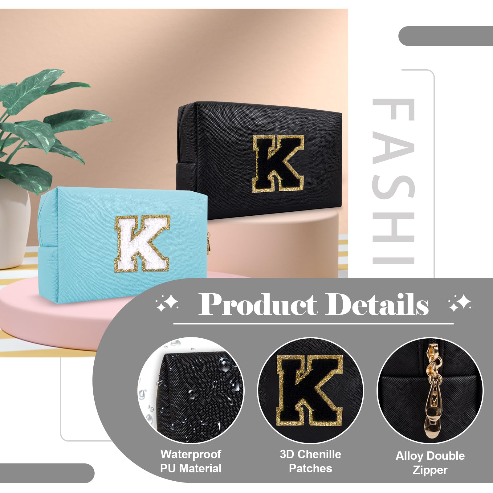 ChaoGreat large-capacity makeup bag fits cosmetics and brushes for travel.