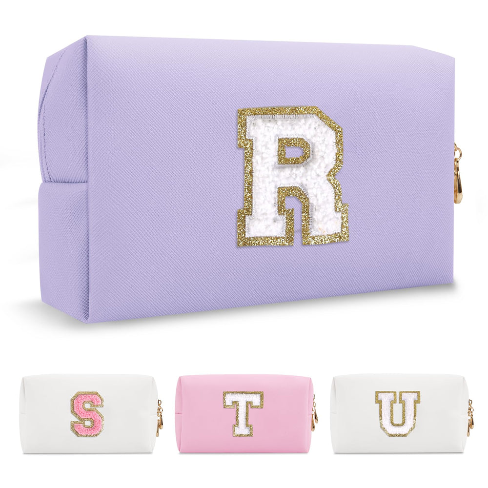 ChaoGreat personalized makeup bag with initial patch for stylish organization.